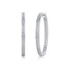 Design Princess Cut Sterling Silver Hoop Earrings