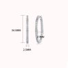 Design Princess Cut Sterling Silver Hoop Earrings