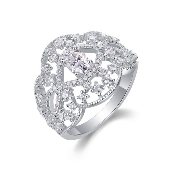 925 Sterling Silver Diamond Anniversary Rings