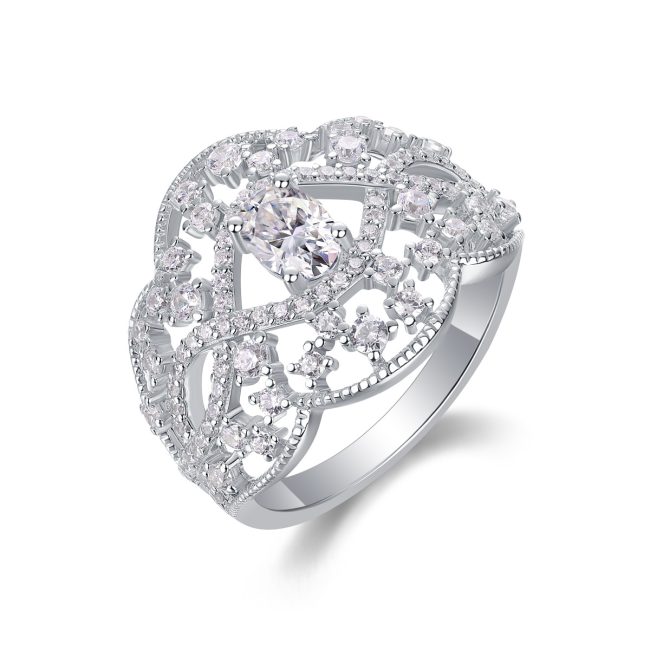 925 Sterling Silver Diamond Anniversary Rings