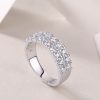 Sterling Silver Diamond Double Row Wedding Ring