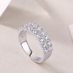 Double Row Diamond Wedding Band For Women