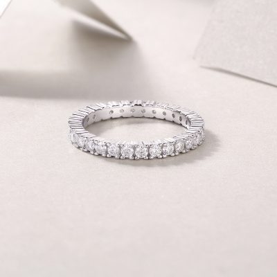 Sterling Silver Diamond Eternity Ring band For Women