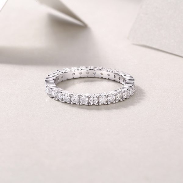 Sterling Silver Diamond Eternity Ring band For Women
