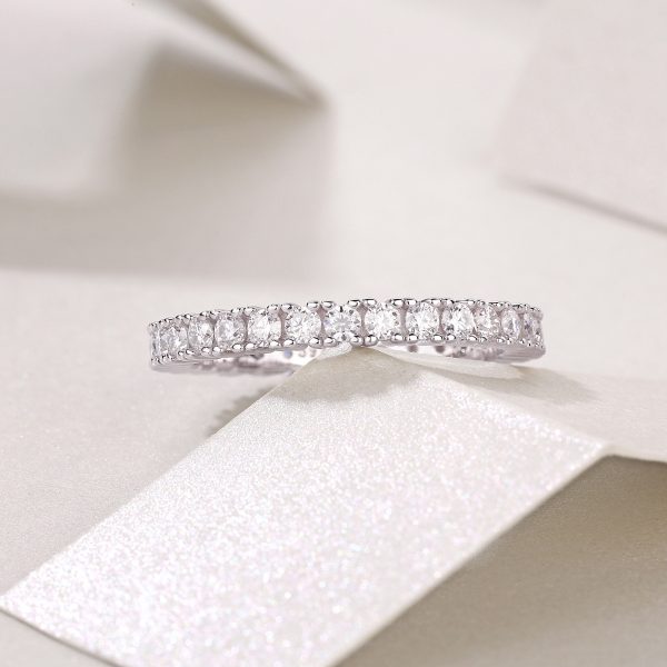 Diamond Eternity Ring In Sterling Silver For Women