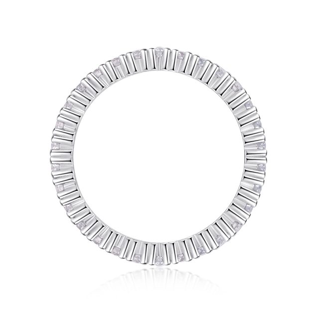 Lab Diamond Eternity In 925 Sterling Silver Ring For Women