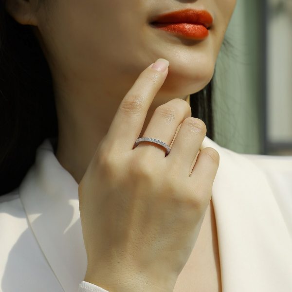 Sterling Silver Diamond Eternity Ring For Women