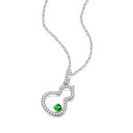 Collar con colgante de jade verde y plata de ley 925
