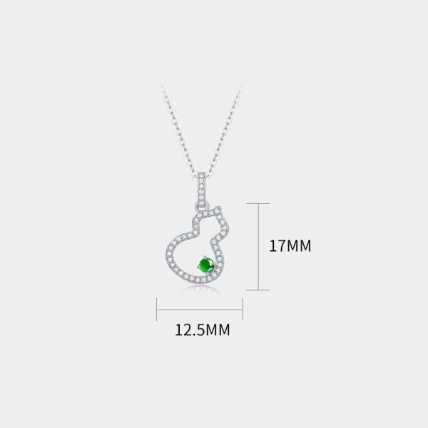 925 Sterling Silver Green Jade Pendant Necklace - Image 5