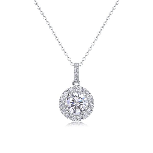 Diamond Halo Pendant Necklace