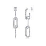 Pendientes de diamantes con eslabones colgantes