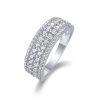 Multi Row Diamond Band in Sterling Silver