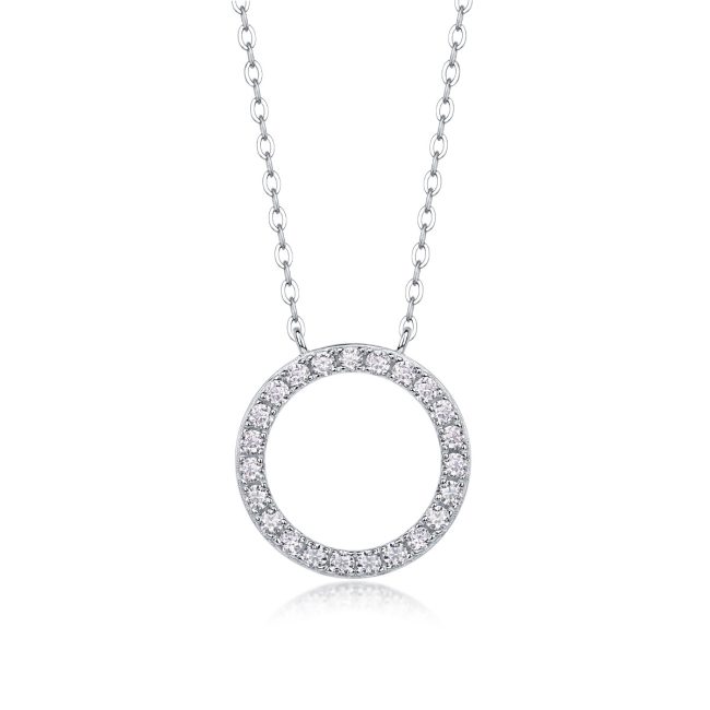 Diamond Open Circle Eternity Pendant