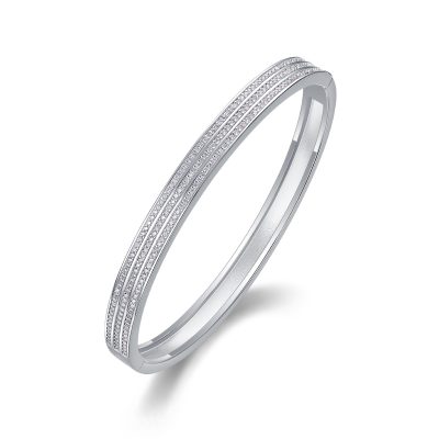 Diamond Sterling Silver starlight Bangle bracelet