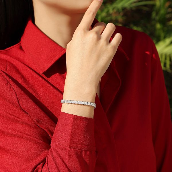Moissanite Tennis Bracelet in Sterling Silver - Image 2