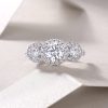 925 Sterling Silver Three Diamond Engagement Ring