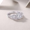 925 Sterling Silver Three Diamond Engagement Ring