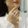 925 Sterling Silver Three Diamond Engagement Ring