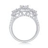 Diamond Three Stone Ring in Sterling Silver
