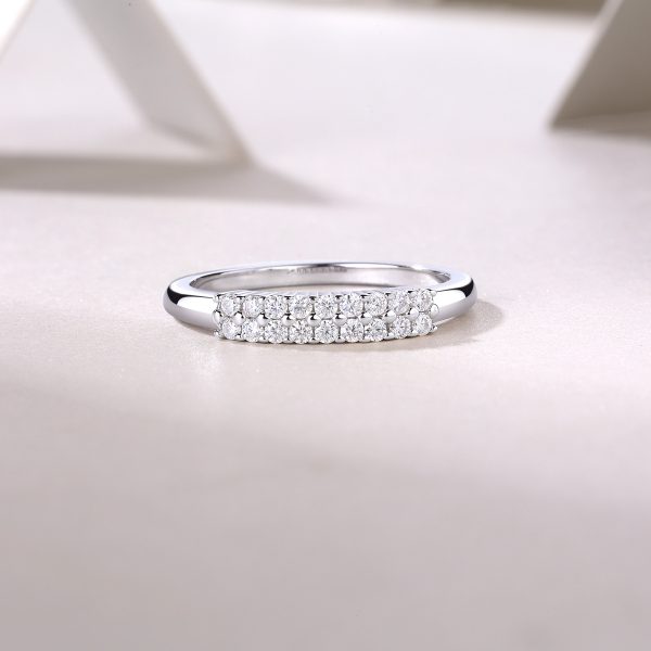 Half Eternity Ring Double Row Moissanite - Image 4