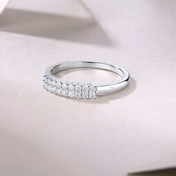 Half Eternity Ring Double Row Moissanite - Image 3