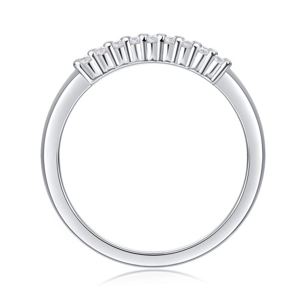 Half Eternity Ring Double Row Moissanite - Image 6
