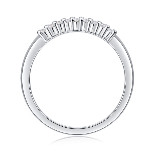 Half Eternity Ring Double Row Moissanite - Image 6