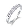 Double Row Moissanite Half-Eternity Ring