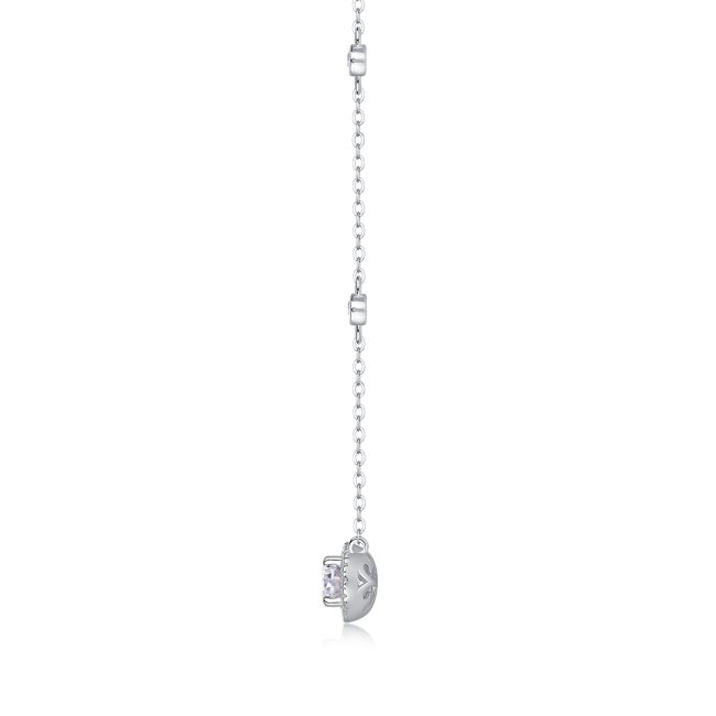 East West Oval Diamond Solitaire Pendant - Image 6