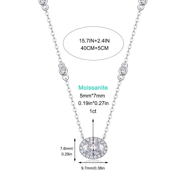 East West Oval Diamond Solitaire Pendant - Image 3