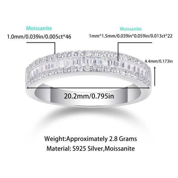 Emerald Cut Moissanite Ring In Sterling Silver - Image 3