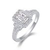 Emerald Halo Diamond Engagement Ring