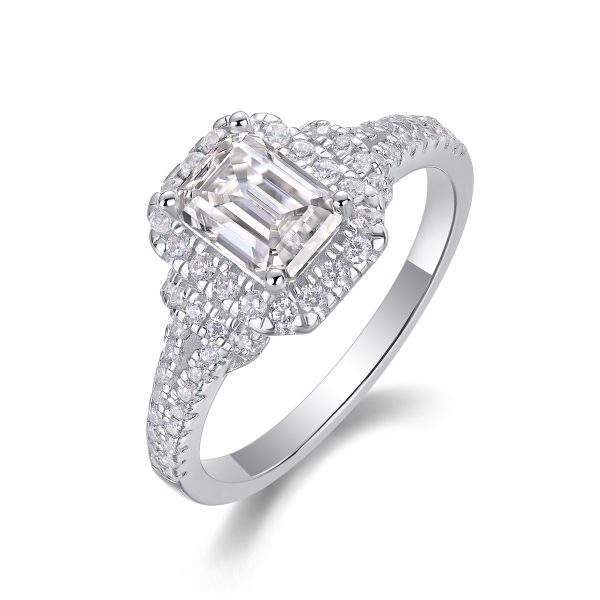 Emerald Halo Diamond Engagement Ring