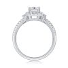 Mosan Diamond Engagement Ring In 925 Sterling Silver
