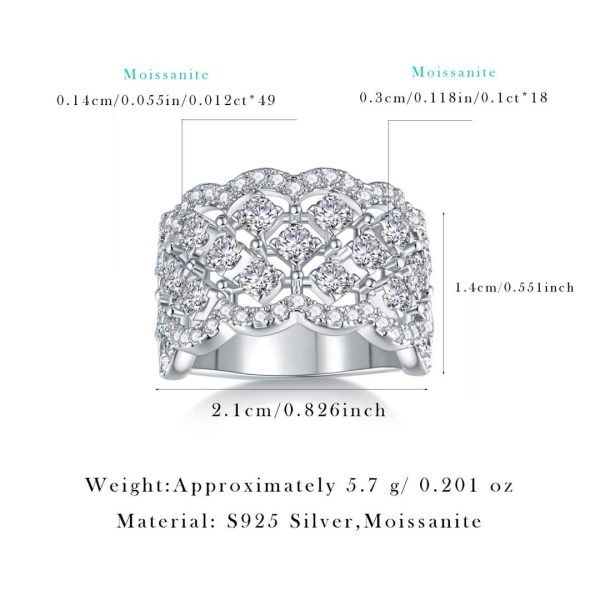 925 Sterling Silver Diamond Cocktail Ring For Women size
