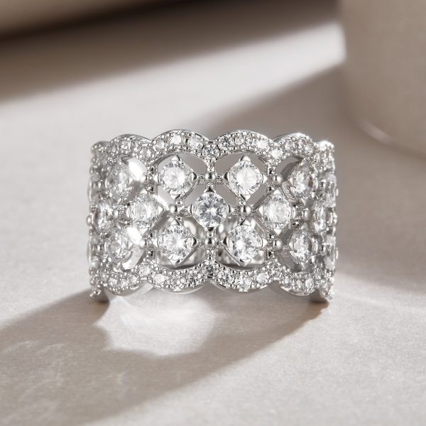 Verona Lace Wedding Ring In 925 Sterling Silver