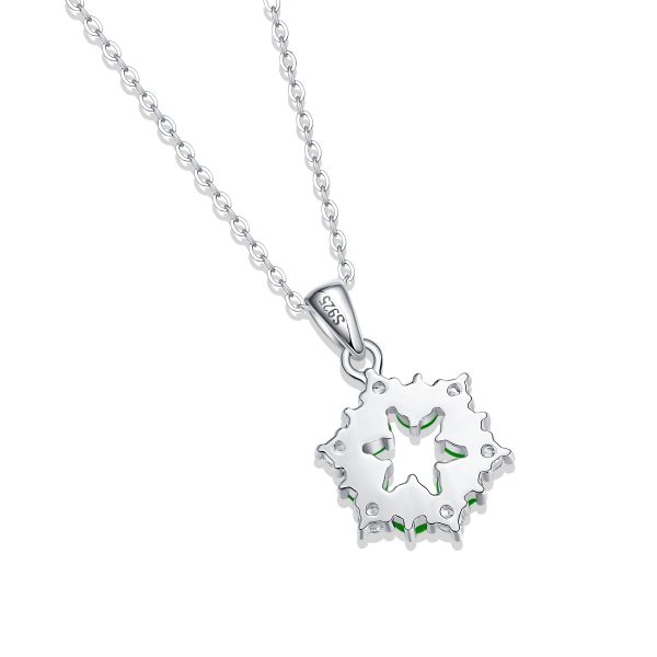 925 Sterling Silver 5 Stone Hoop Jade Pendant Necklace - Image 4