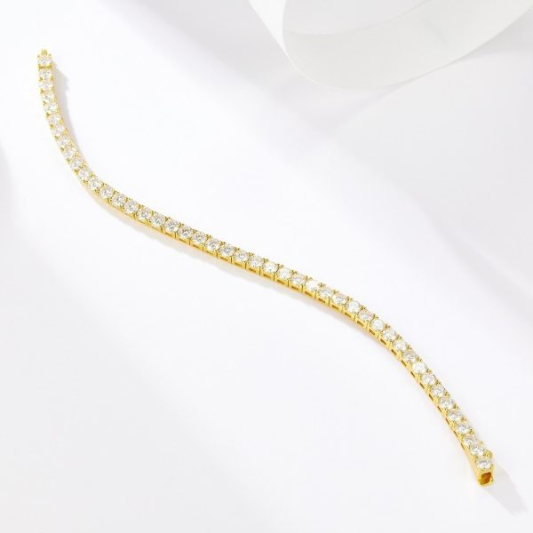 Gold Plated Sterling Silver Tennis Bracelet - Image 4