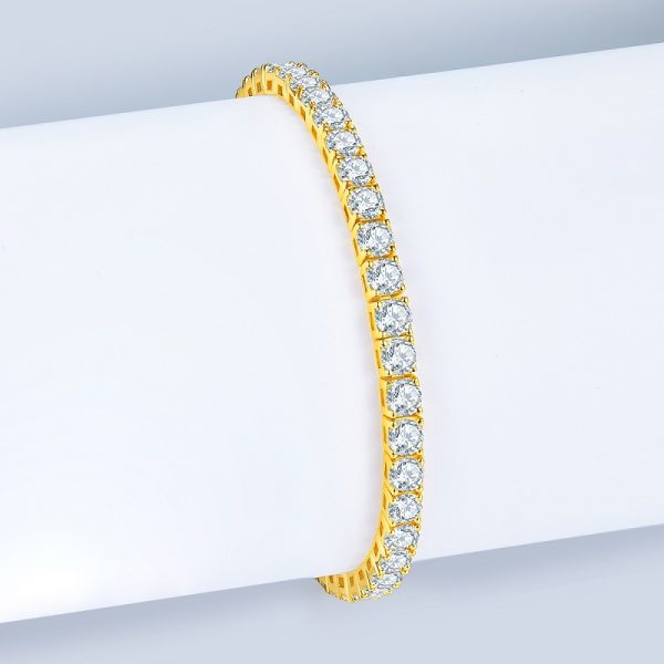 Gold Plated Sterling Silver Tennis Bracelet - Image 2