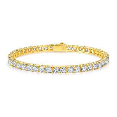 Gold Plated Sterling Silver Tennis Bracelet