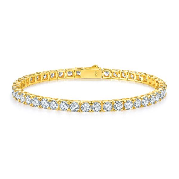 Gold Plated Sterling Silver Tennis Bracelet