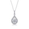 Halo Water Drop Solitaire Diamond Pendant