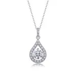 Colgante de diamantes solitario Halo Water Drop