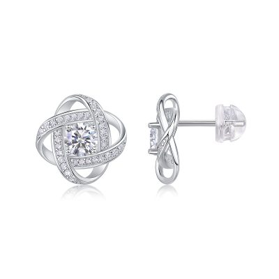 Knot of Love Sterling Silver Stud Earrings