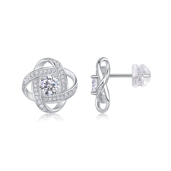 Knot of Love Sterling Silver Stud Earrings