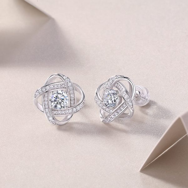 Knot of Love Sterling Silver Stud Earrings