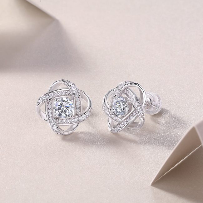 Knot of Love Sterling Silver Stud Earrings
