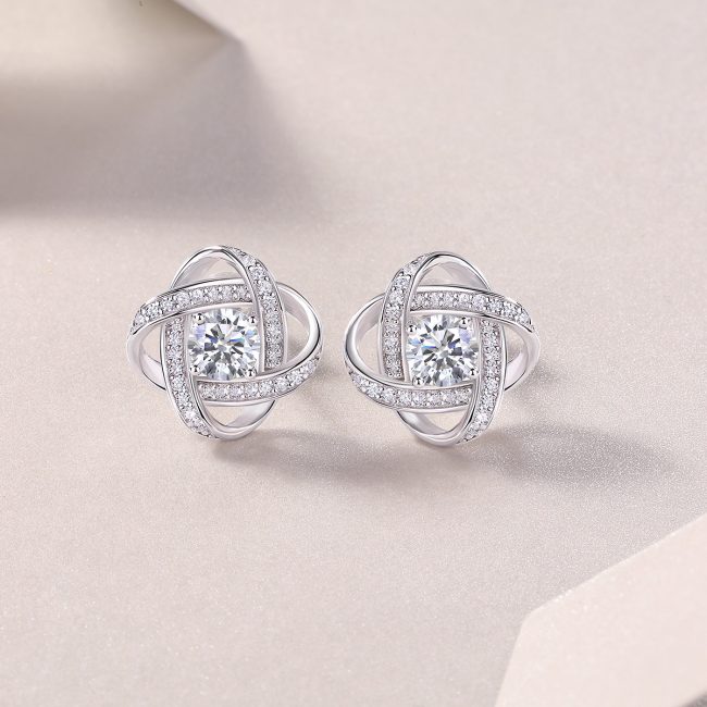 Knot of Love Sterling Silver Stud Earrings