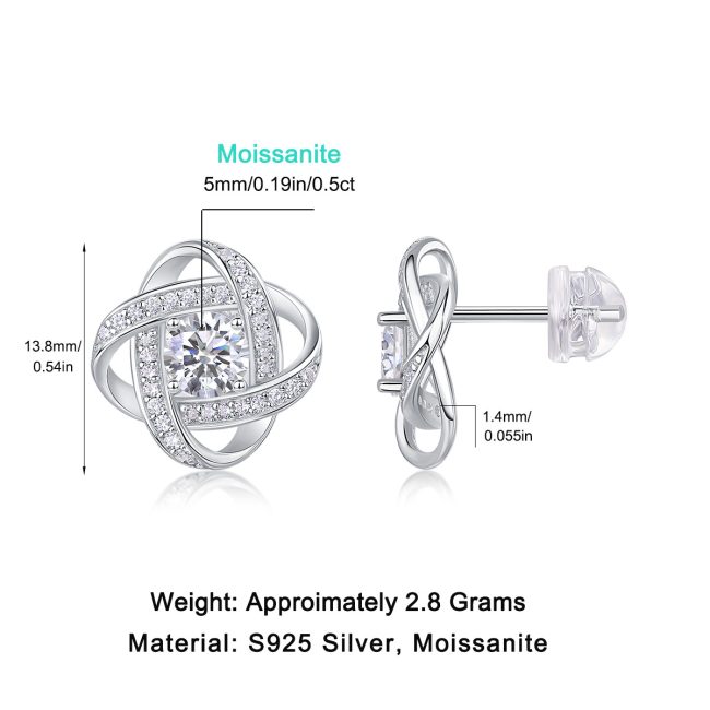 Knot of Love Sterling Silver Stud Earrings