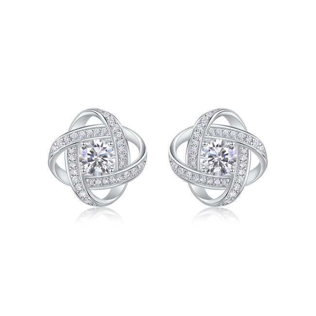 Knot of Love Sterling Silver Stud Earrings